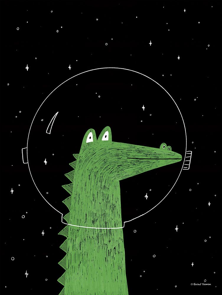 Alligator in Space art print by Rachel Nieman for $57.95 CAD