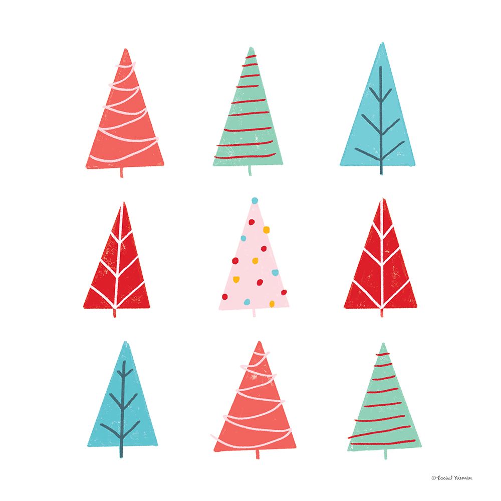 Playful Christmas Trees art print by Rachel Nieman for $57.95 CAD