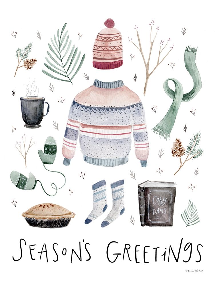 Seasons Greetings art print by Rachel Nieman for $57.95 CAD