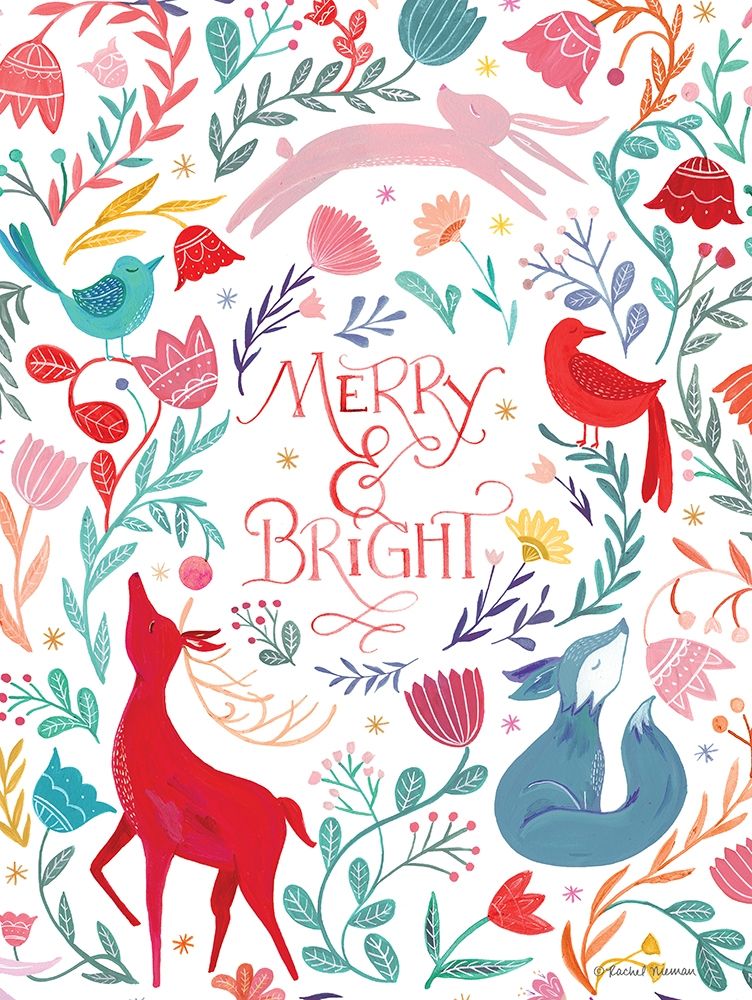 Woodland Merry and Bright art print by Rachel Nieman for $57.95 CAD