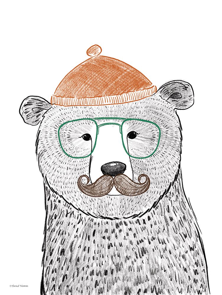 Hipster Bear art print by Rachel Nieman for $57.95 CAD