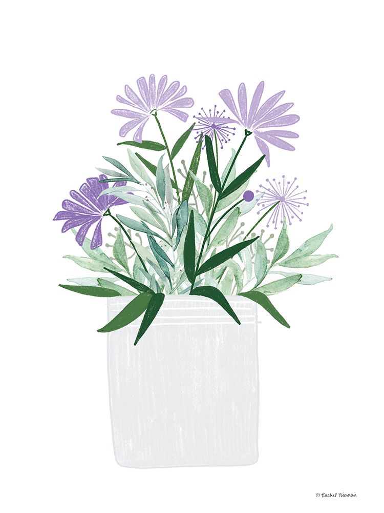 Purple Posies art print by Rachel Nieman for $57.95 CAD