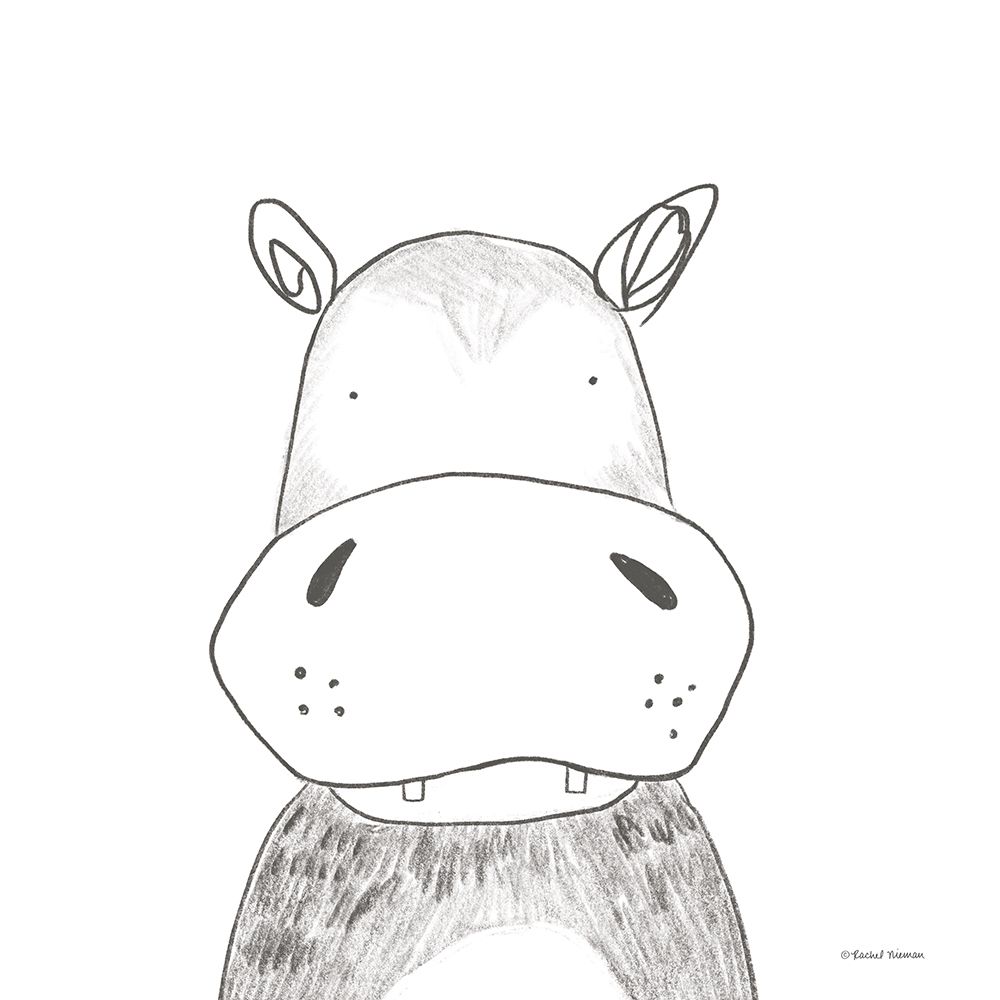 Hippo Line Drawing art print by Rachel Nieman for $57.95 CAD
