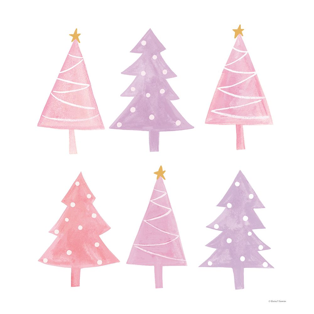 Pastel Christmas Trees art print by Rachel Nieman for $57.95 CAD
