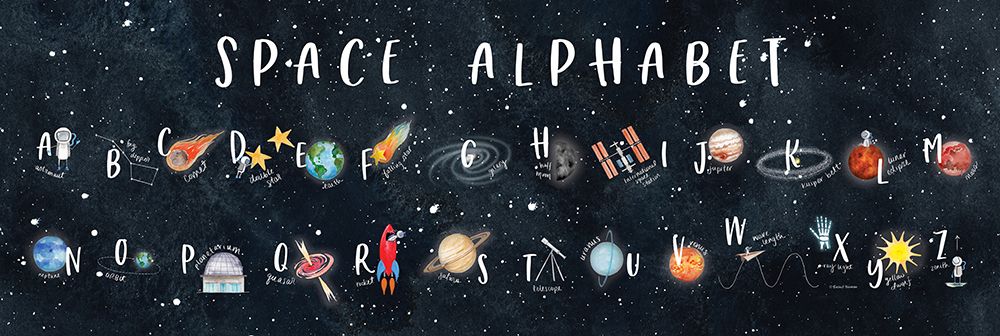 Space Alphabet art print by Rachel Nieman for $57.95 CAD