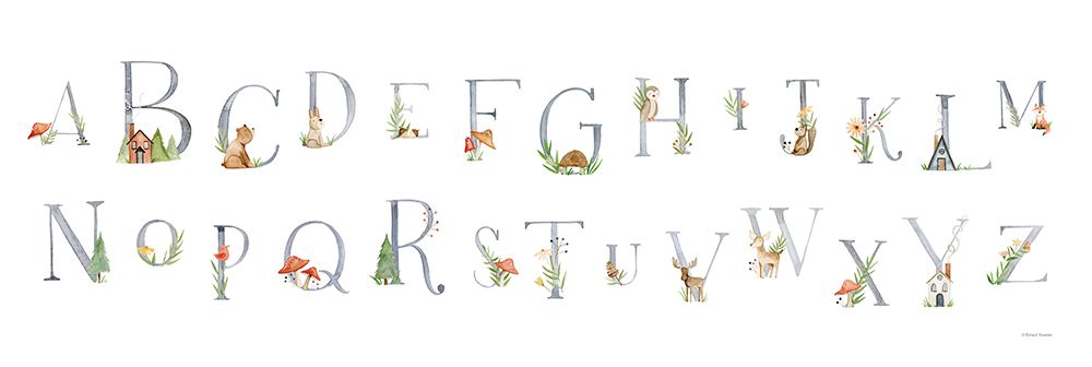 Woodland Alphabet art print by Rachel Nieman for $57.95 CAD