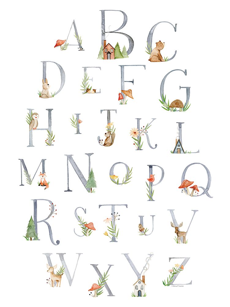 Woodland Alphabet art print by Rachel Nieman for $57.95 CAD