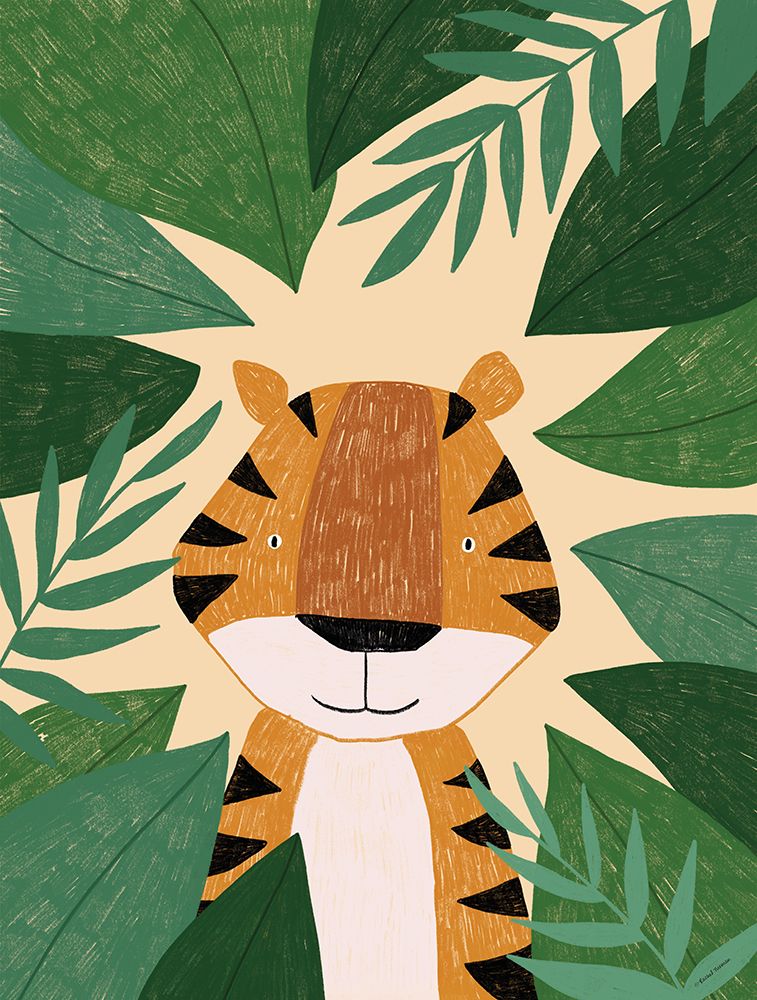 Tiger Peek-a-Boo art print by Rachel Nieman for $57.95 CAD