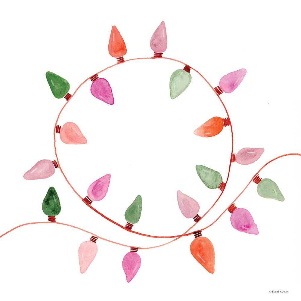 Vintage Christmas Lights art print by Rachel Nieman for $57.95 CAD
