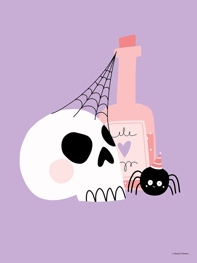 Cutesy Skull and Potion art print by Rachel Nieman for $57.95 CAD