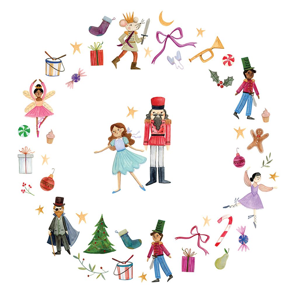 Christmas Nutcracker Wreath art print by Rachel Nieman for $57.95 CAD