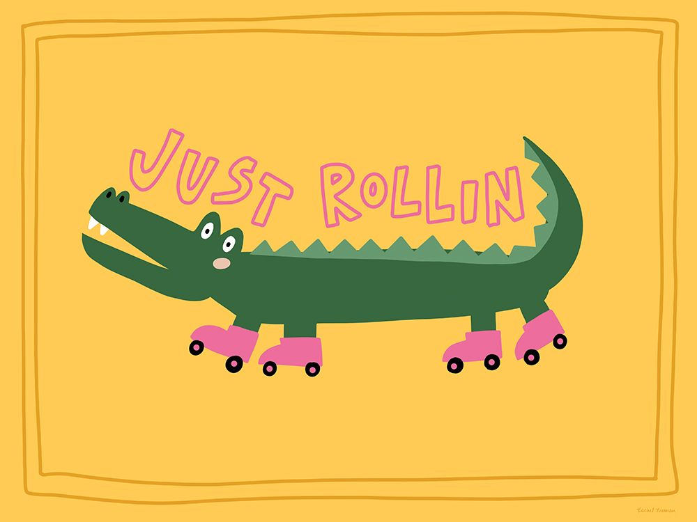 Roller Skating Alligator art print by Rachel Nieman for $57.95 CAD