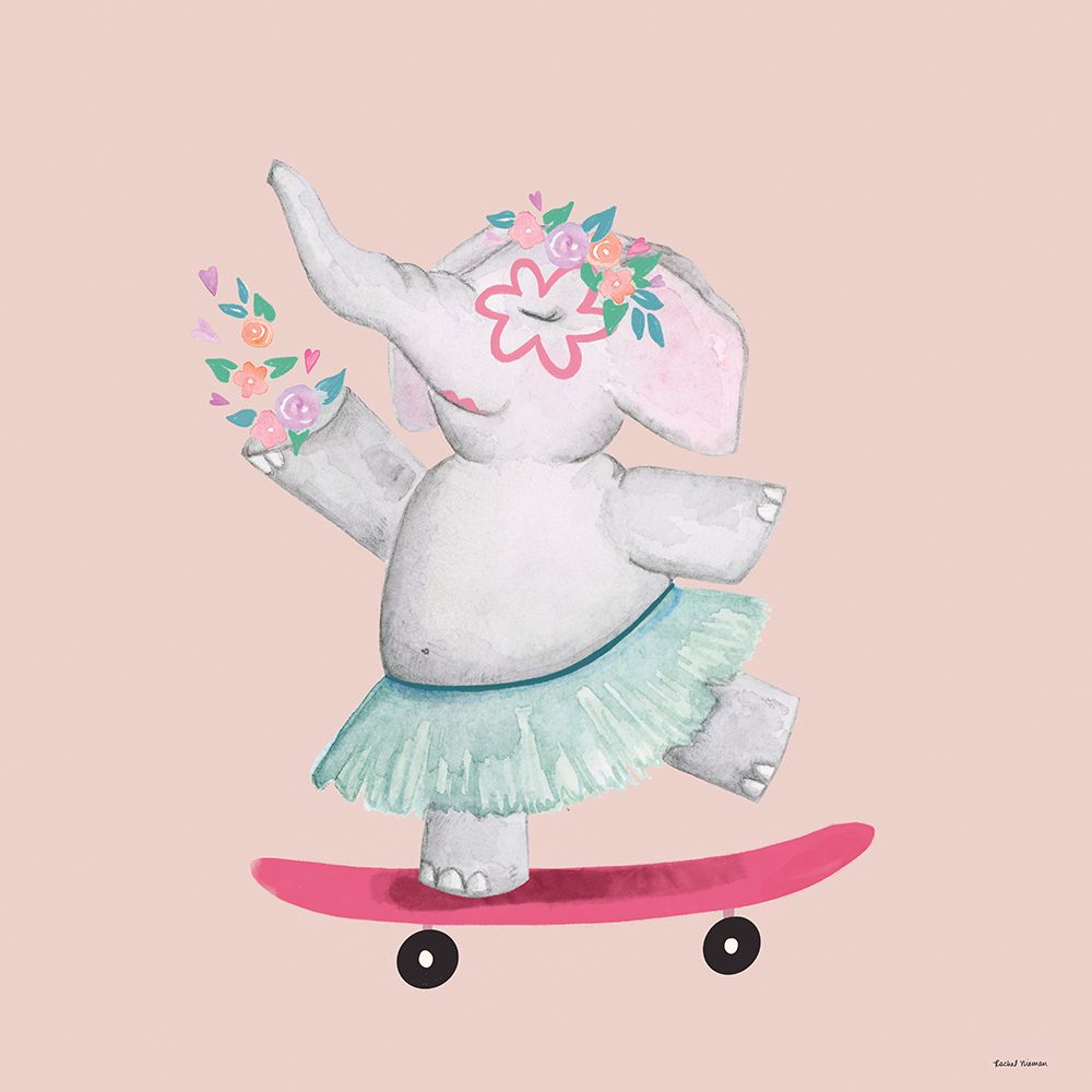 Flower Power Elephant art print by Rachel Nieman for $57.95 CAD