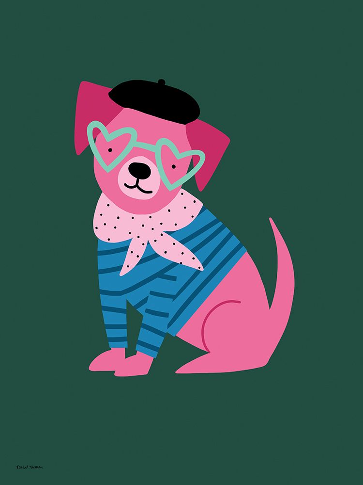 Pink Parisian Puppy art print by Rachel Nieman for $57.95 CAD