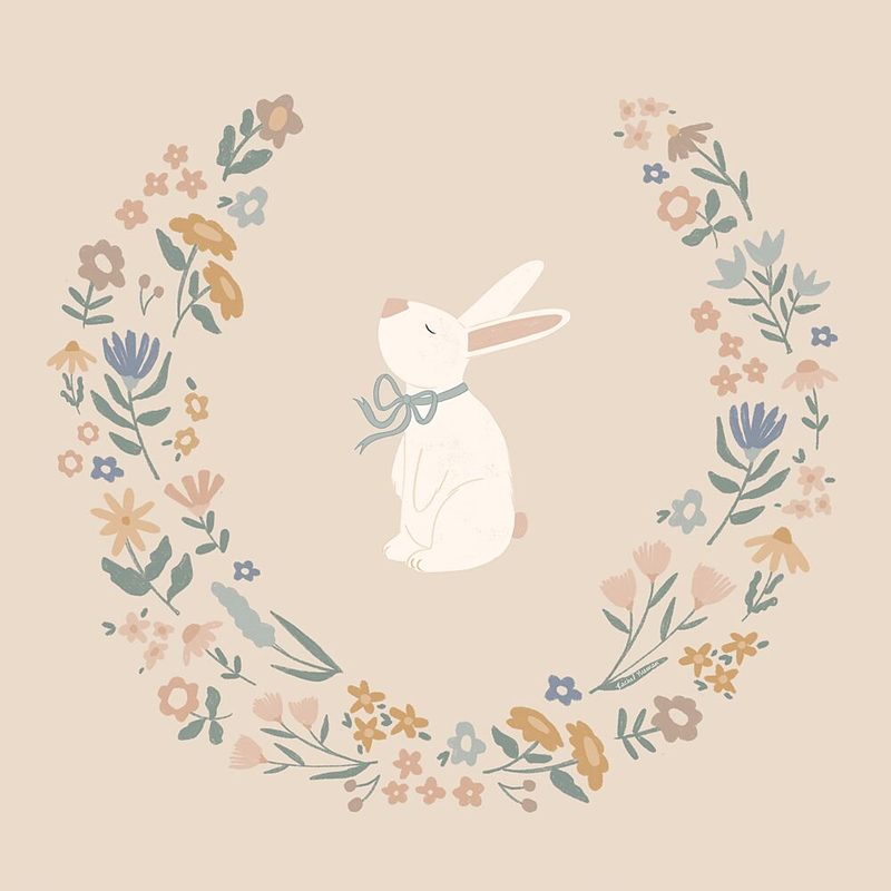 Flower Bunny art print by Rachel Nieman for $57.95 CAD