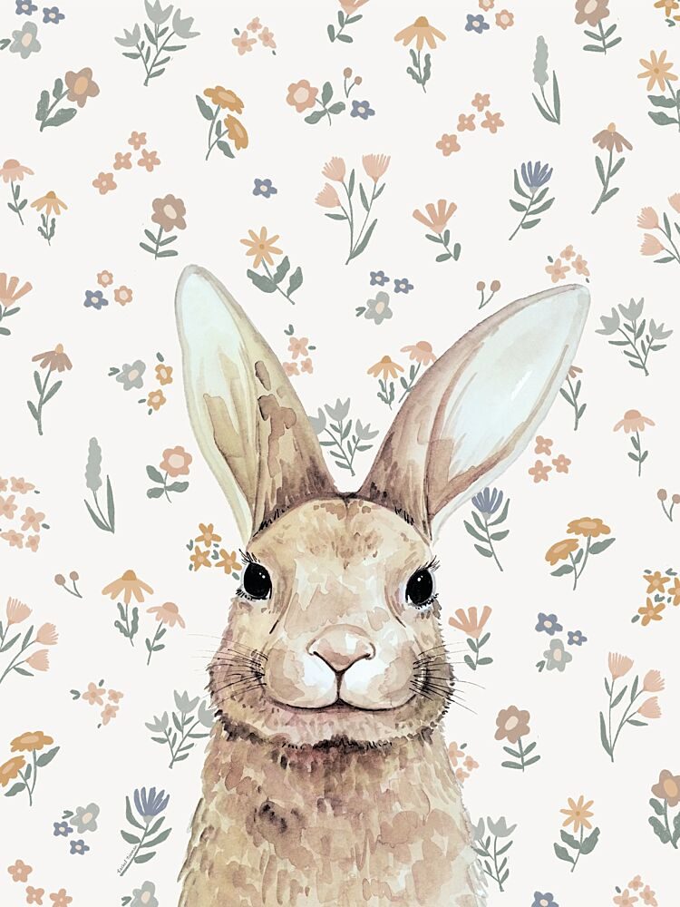 Happy Flower Bunny art print by Rachel Nieman for $57.95 CAD