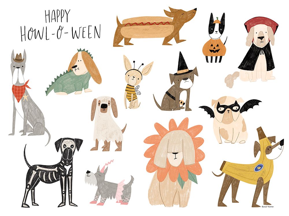 Happy Howl-O-Ween art print by Rachel Nieman for $57.95 CAD