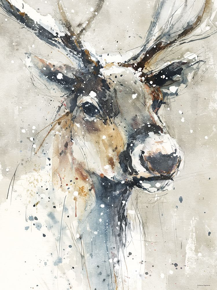 Abstract Winter Deer art print by Svetlana Aleinikova for $57.95 CAD