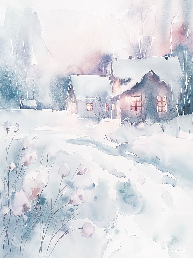 Snowbound Cottage art print by Svetlana Aleinikova for $57.95 CAD