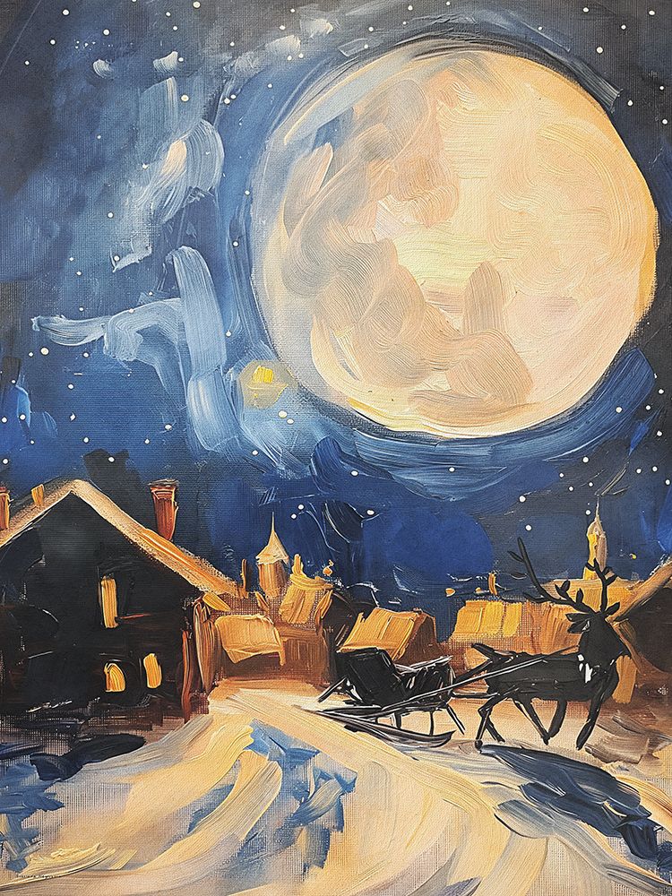 Moonlit Sleigh Ride art print by Svetlana Aleinikova for $57.95 CAD