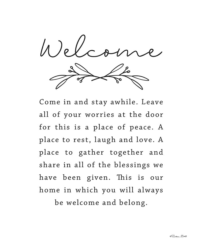 Welcome art print by Susan Ball for $57.95 CAD
