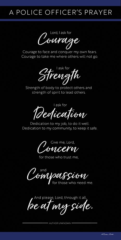 A Police Officers Prayer art print by Susan Ball for $57.95 CAD