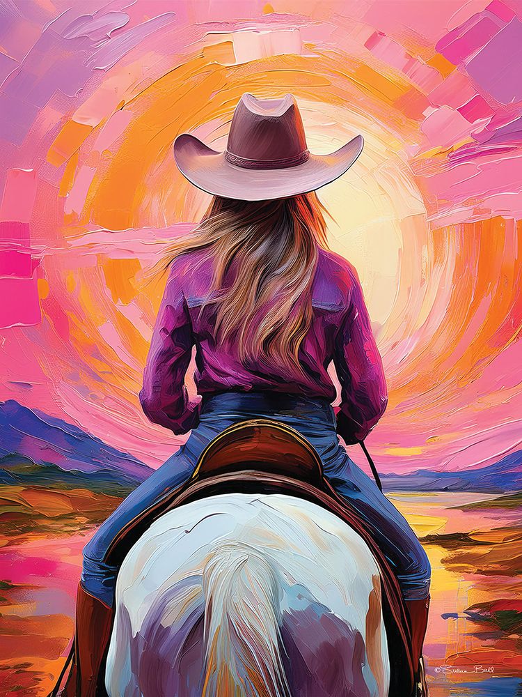 Riding into the Sunset art print by Susan Ball for $57.95 CAD