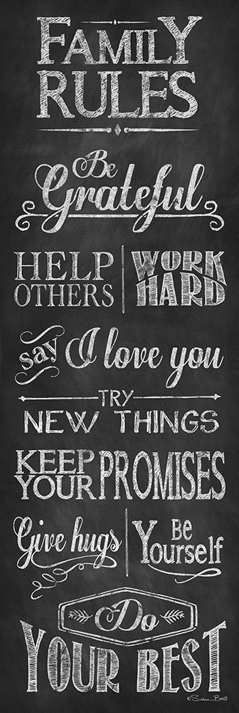 Family Rules art print by Susan Ball for $57.95 CAD