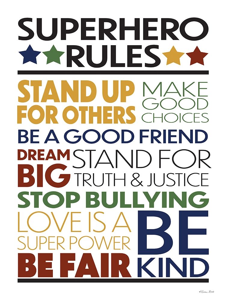 Superhero Rules art print by Susan Ball for $57.95 CAD