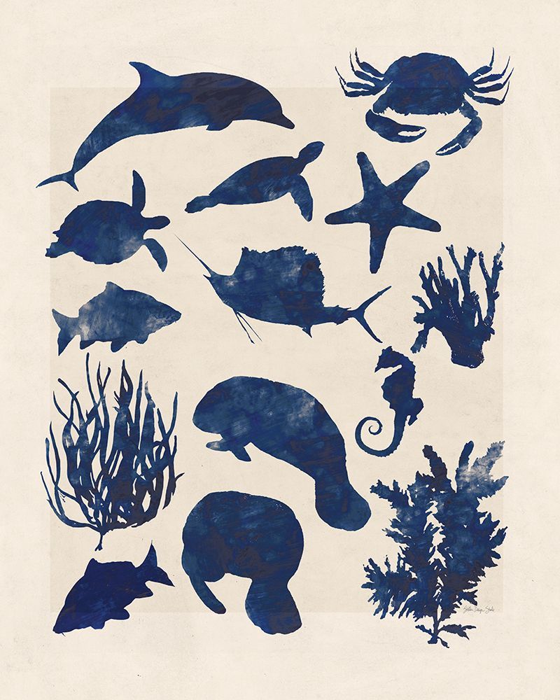 Aquatic Silhouettes art print by Stellar Design Studio for $57.95 CAD