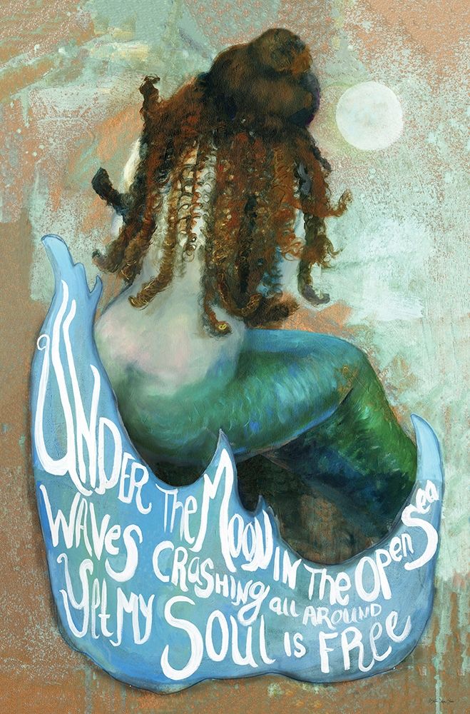 Under the Moon Mermaid art print by Stellar Design Studio for $57.95 CAD