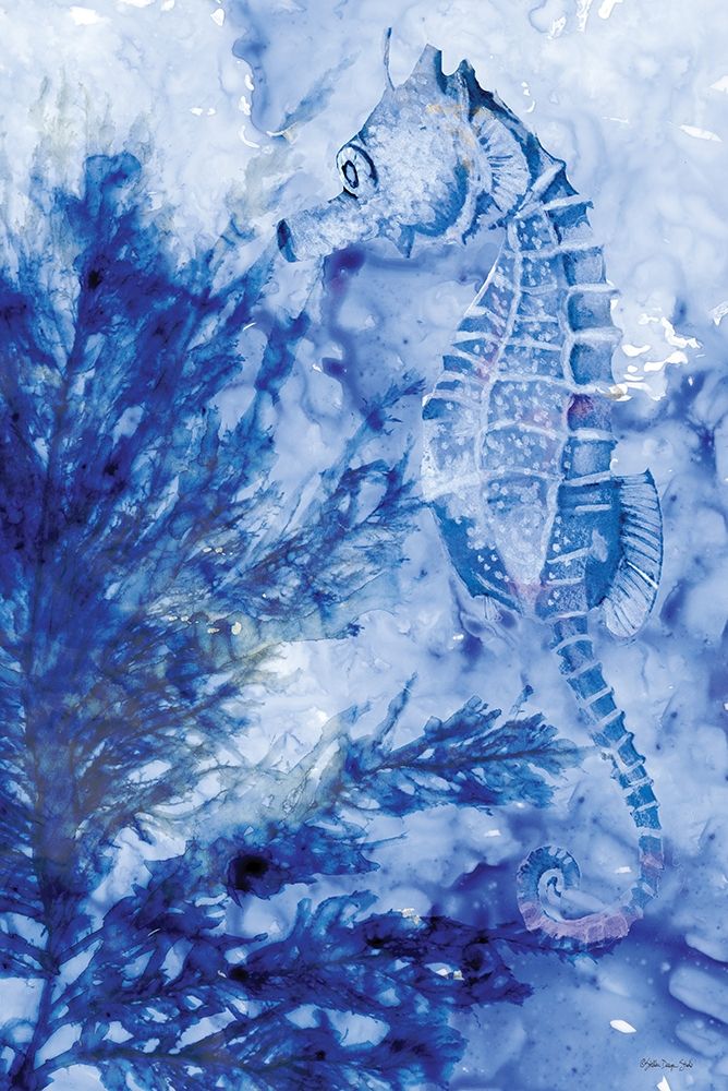 Ocean Blue Seahorse art print by Stellar Design Studio for $57.95 CAD