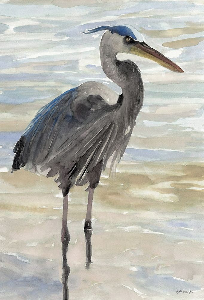 Heron in Water art print by Stellar Design Studio for $57.95 CAD