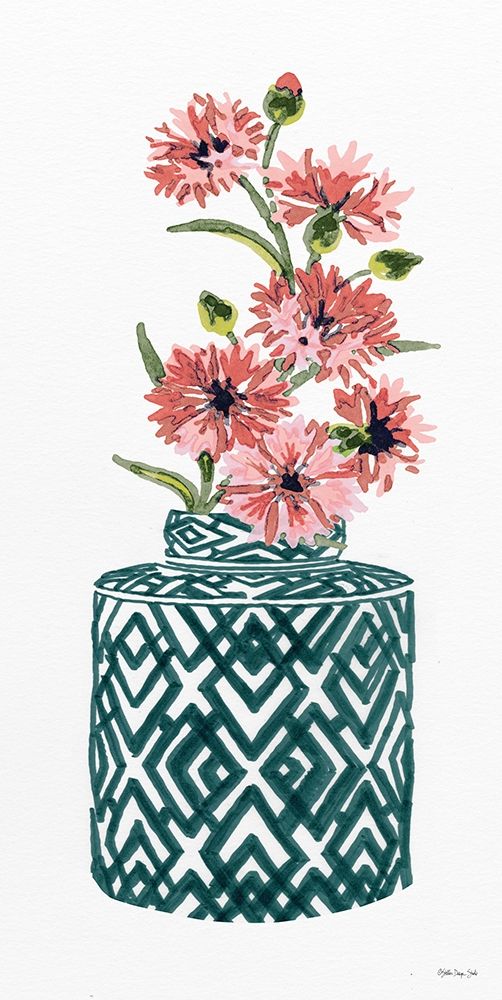 Tile Vase with Bouquet II art print by Stellar Designs Studio for $57.95 CAD
