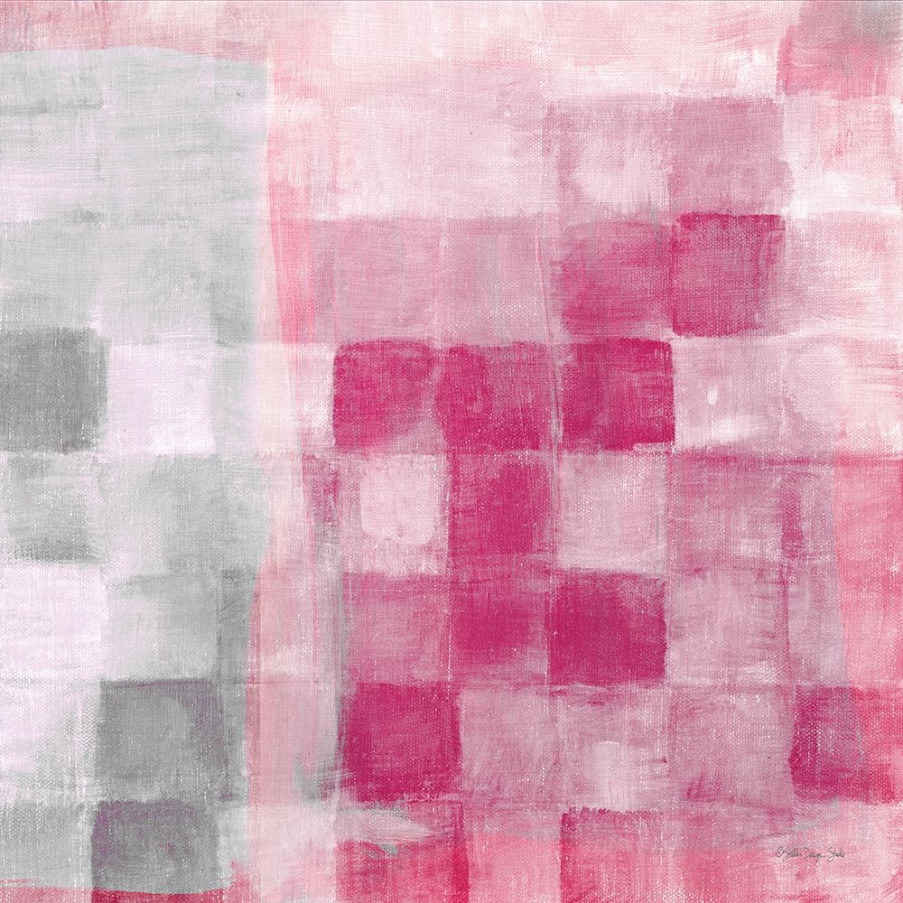 Fuchsia and Gray Grid art print by Stellar Designs Studio for $57.95 CAD
