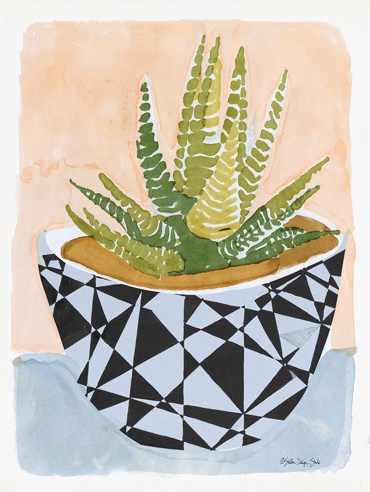 Geo Vase with Succulent art print by Stellar Design Studio for $57.95 CAD