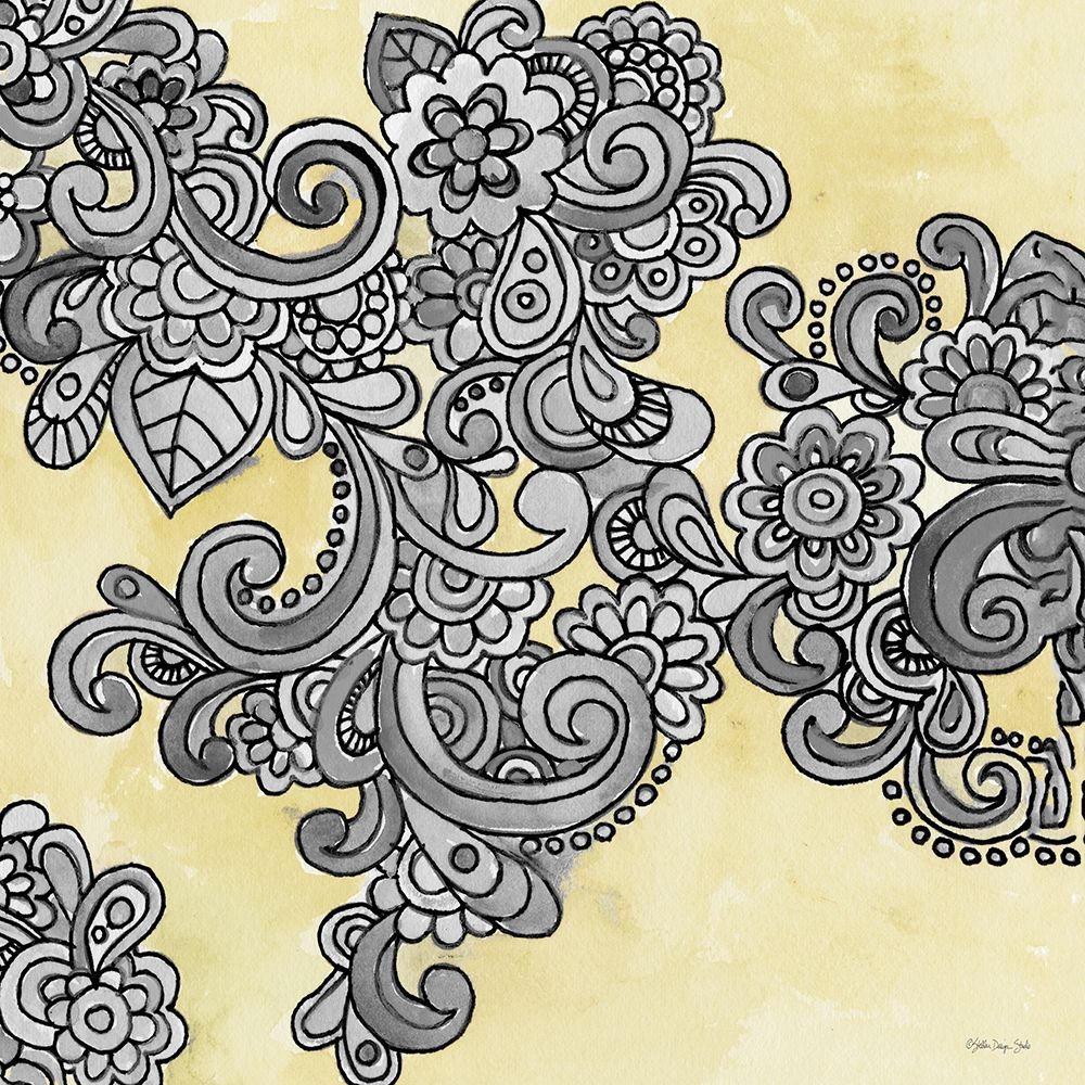 Yellow--Gray Pattern 1 art print by Stellar Design Studio for $57.95 CAD