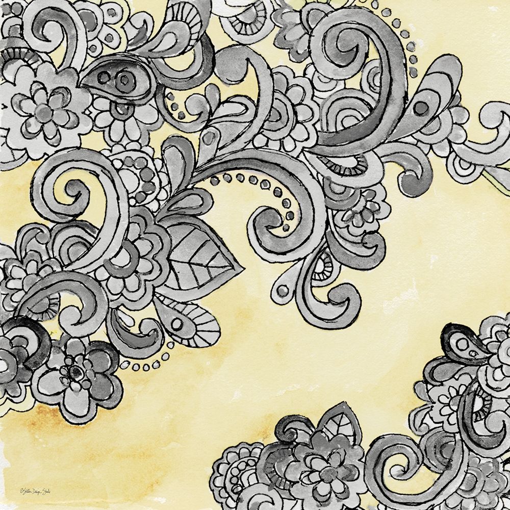 Yellow--Gray Pattern 2 art print by Stellar Design Studio for $57.95 CAD