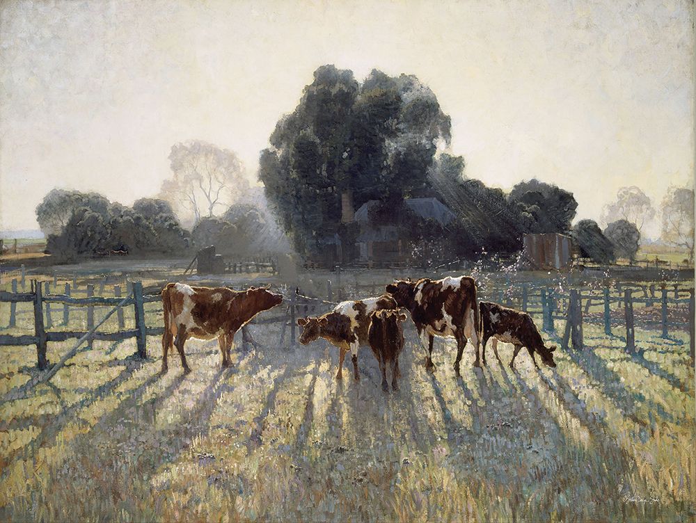 Grazing Cows art print by Stellar Design Studio for $57.95 CAD