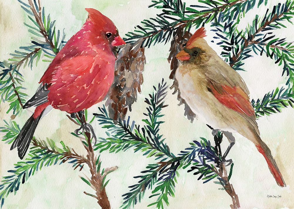 Cardinals and Branches art print by Stellar Design Studio for $57.95 CAD