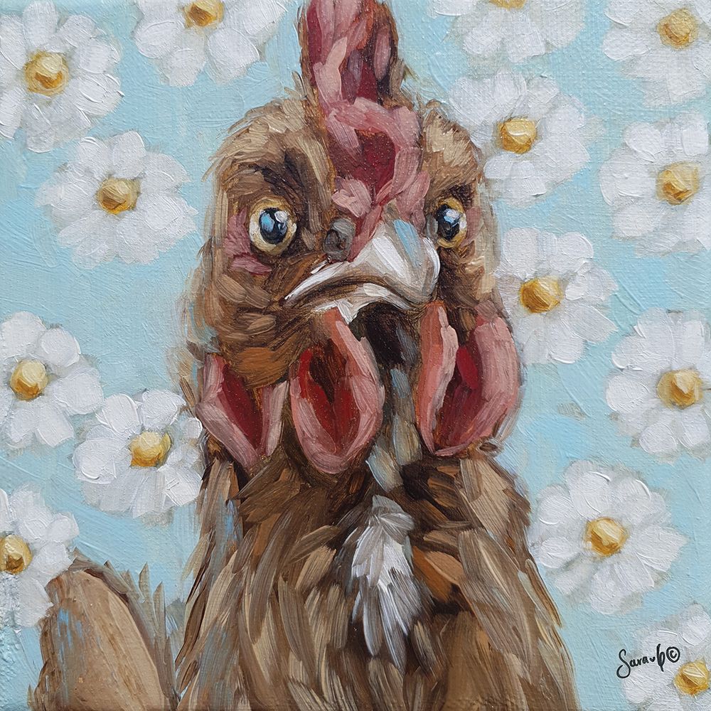 Just a Cluck Away 1 art print by Sara G. Designs for $57.95 CAD