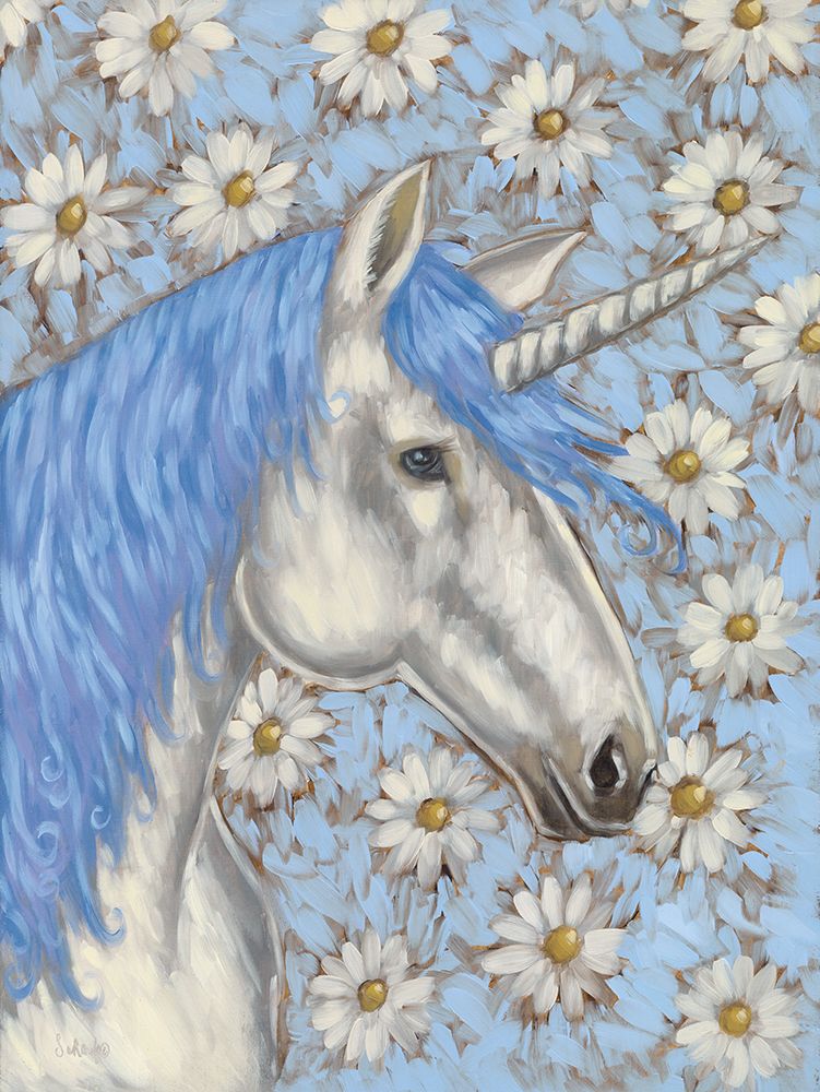 Feeling Blue Unicorn art print by Sara G. Designs for $57.95 CAD