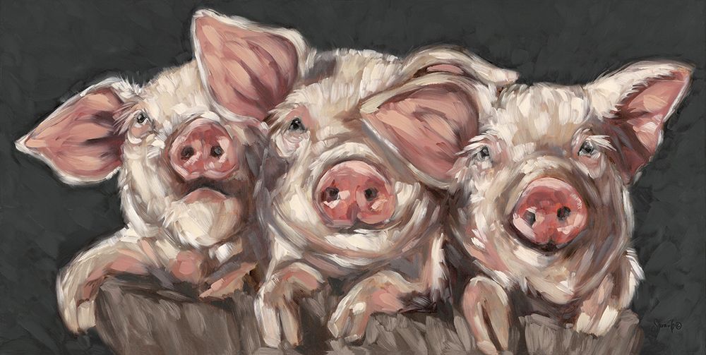 Pigs in a Row art print by Sara G. Designs for $57.95 CAD