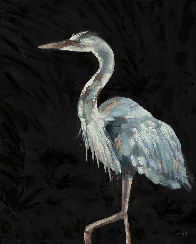 Great Blue on Black art print by Sara G. Designs for $57.95 CAD