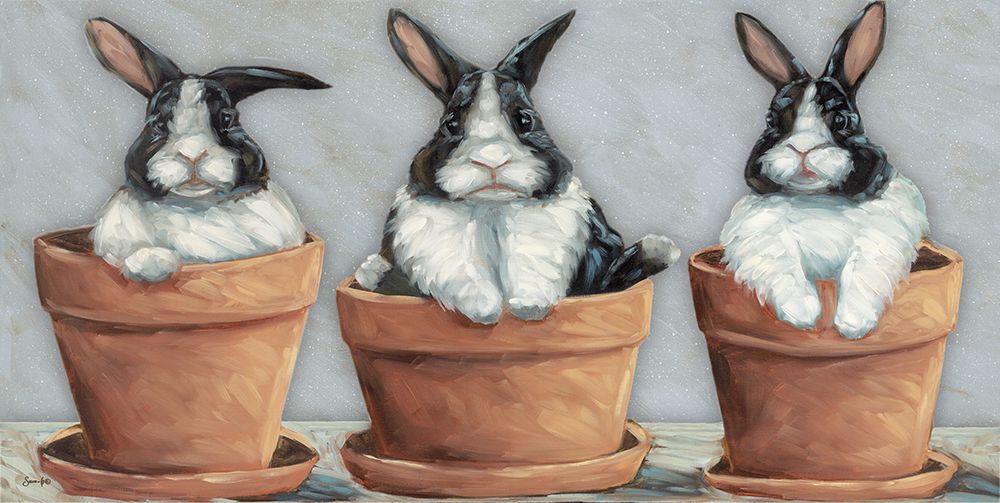 Bunny Pots art print by Sara G. Designs for $57.95 CAD