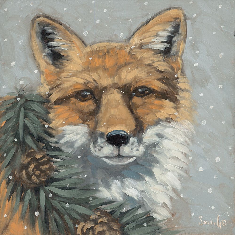 Woodland Christmas Fox art print by Sara G. Designs for $57.95 CAD