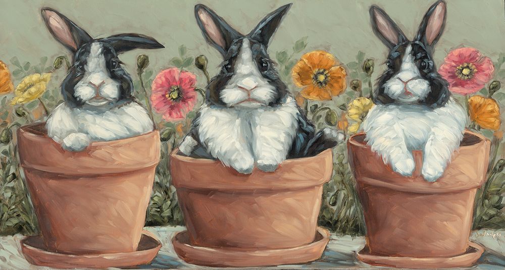 Bunnies in Bloom art print by Sara G. Designs for $57.95 CAD