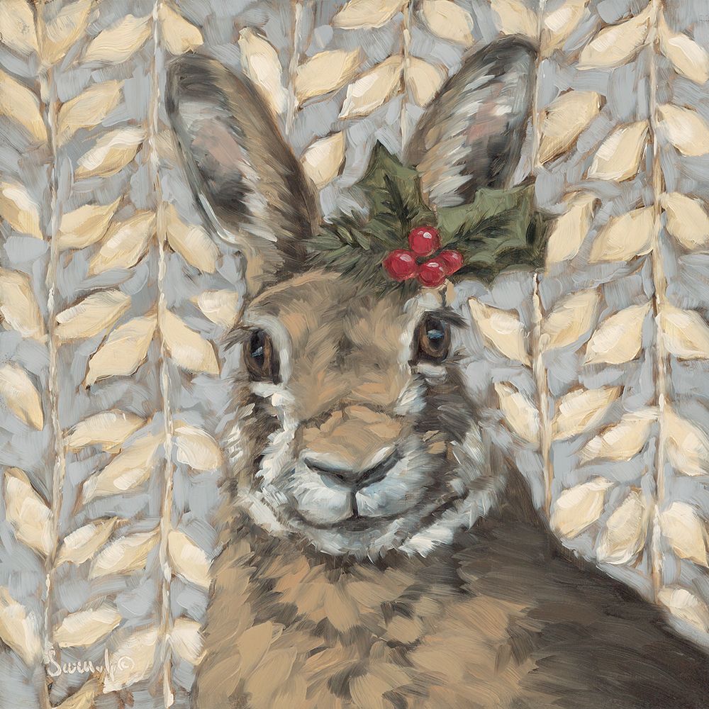 Holly Jolly Rabbit art print by Sara G. Designs for $57.95 CAD