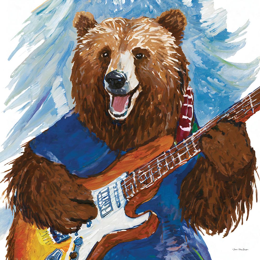 Rock and Roll Bear art print by Seven Trees Design for $57.95 CAD