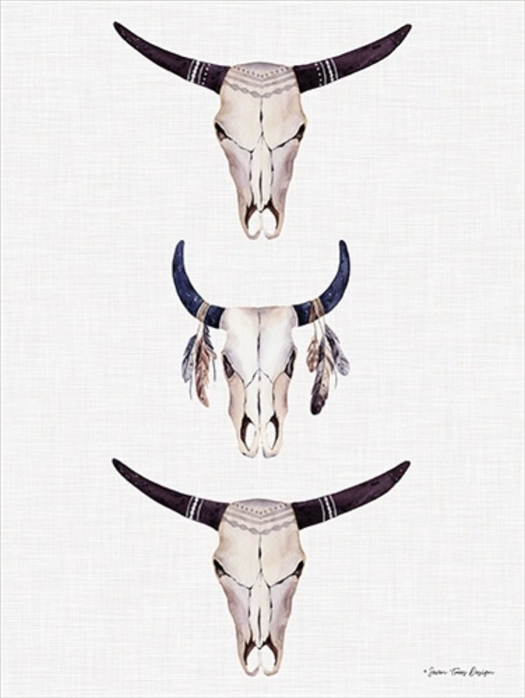 Boho Steer Head III art print by Seven Trees Design for $57.95 CAD